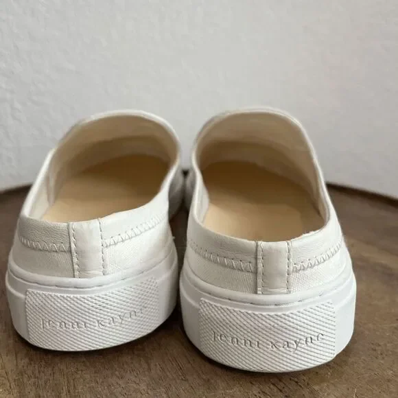 Jenni Kayne White Canvas Slip-On Slider Sneaker Shoes Women's 41 11 Run Small